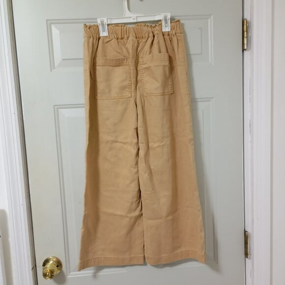 Nicole Miller High-Waisted Wide Leg Tan Pants US 2 Cotton Blend Womens Demin - Picture 6 of 9
